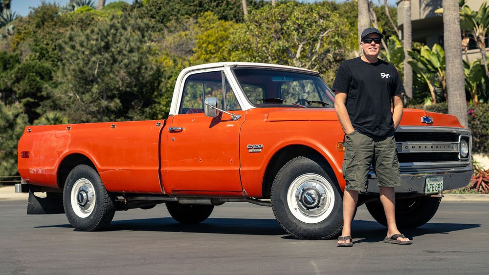 003 david freiburger orange chevy truck