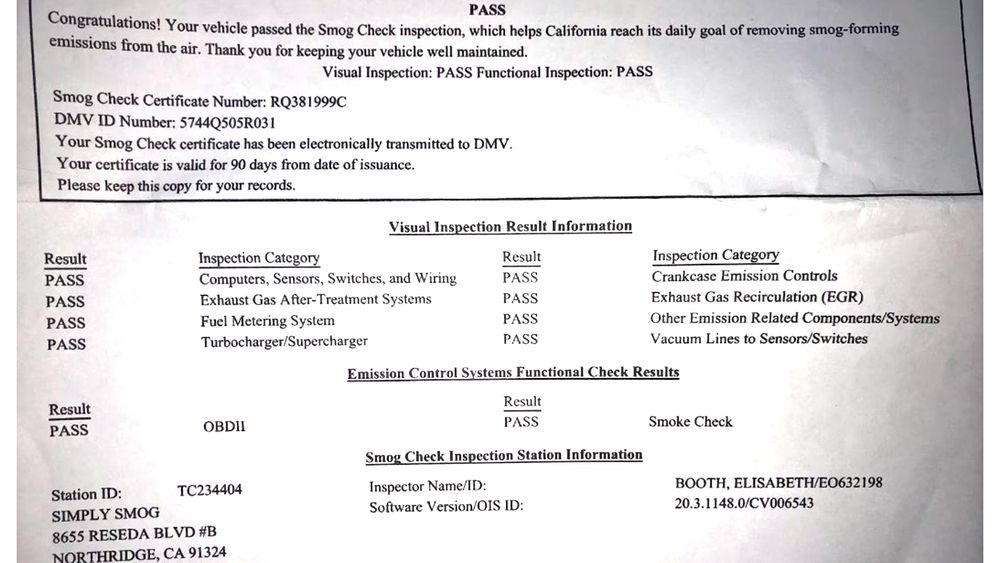 004 leno law senate bill 712 advances through california senate appropriations committee smog certificate